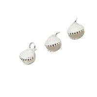 925 Sterling Silver Pendant Shell plated DIY silver color Sold By PC