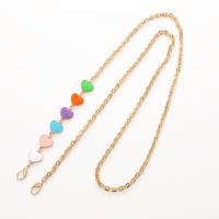 Mobile Phone Lanyard Zinc Alloy with Acrylic Heart plated DIY & enamel Length Approx 60 cm Sold By PC