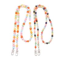 Mobile Phone Lanyard Zinc Alloy with Resin & Plastic handmade DIY multi-colored Length Approx 60 cm Sold By PC
