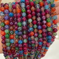 Natural Dragon Veins Agate Beads Round DIY multi-colored Sold By Strand
