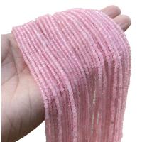 Perline di quarzo rosa naturale, Quadrato, lucido, DIY, 2mm, Appross. 160PC/filo, Venduto da filo
