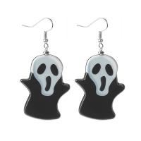 Resin Earring with Zinc Alloy Halloween Design & fashion jewelry & for woman Sold By Pair