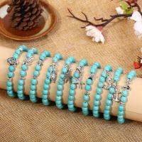 Bracelet en alliage de zinc, avec turquoise, styles différents pour le choix & pour femme, plus de couleurs à choisir, Longueur Environ 16 cm, Vendu par PC