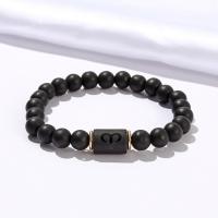 Black Agate Bracelets plated Unisex Length Approx 18 cm Sold By PC