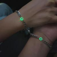 Bracelet en alliage de zinc, Placage de couleur argentée, unisexe & lumineux, plus de couleurs à choisir, Longueur Environ 18 cm, Vendu par PC