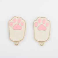 Zinc Alloy Enamel Pendants Claw gold color plated DIY white Approx 2mm Approx Sold By Bag