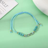 Chain Woven Bracelets Zinc Alloy with turquoise Adjustable & for woman & enamel green Length Approx 18 cm Sold By Set