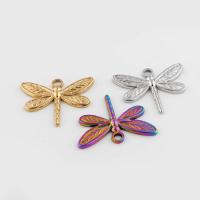 Stainless Steel Animal Pendants 304 Stainless Steel Dragonfly Vacuum Ion Plating vintage & DIY Approx 2mm Sold By PC