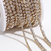 Stainless Steel Jewelry Chain 304 Stainless Steel plated DIY & with rhinestone Sold By Bag
