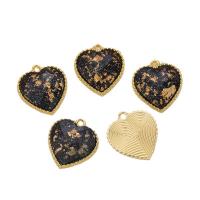 Zinc Alloy Heart Pendants with Opal gold color plated DIY nickel lead & cadmium free Approx 2.5mm Approx Sold By Bag