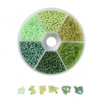 Blandade Glas Seed Beads, Glaspärlor, med Plastlåda, DIY & olika storlek för val, blandade färger, 80x20mm, Säljs av Box