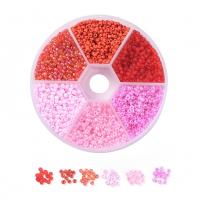 Blandet Glass Seed Beads, Glasperler, med Plastboks, du kan DIY & forskellig størrelse for valg, blandede farver, 80x20mm, Solgt af Box
