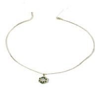 Cubic Zircon Micro Pave Brass Necklace plated micro pave cubic zirconia & for woman & enamel Sold By PC