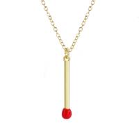 Brass Necklace match plated for woman & enamel Sold By PC