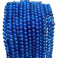 Quartzo Crackle grânulos, miçangas, Roda, polido, DIY & tamanho diferente para a escolha, azul, vendido por Strand