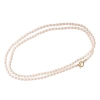 Natural Freshwater Pearl Necklace with Brass plated fashion jewelry & for woman Sold Per 120 cm Strand
