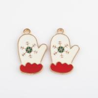 Zinc Alloy Christmas Pendants Christmas Glove gold color plated DIY & enamel mixed colors Approx 2mm Approx Sold By Bag