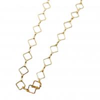 Cadena de collar de cobre amarillo, metal, chapado en color dorado, Bricolaje, libre de níquel, plomo & cadmio, 8mm, Vendido por m