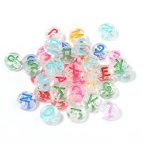 Transparent Acrylic Beads Flat Round DIY & enamel 7mm Sold By Bag