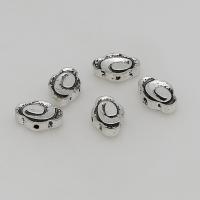 Perles intercalaires en alliage de zinc, Plaqué de couleur d'argent, DIY, 15x10mm, Trou:Environ 1.5mm, Environ 100PC/sac, Vendu par sac