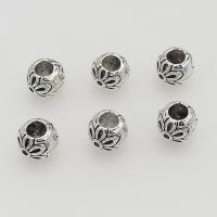 Perles intercalaires en alliage de zinc, Plaqué de couleur d'argent, DIY, 10x8mm, Trou:Environ 5mm, Environ 100PC/sac, Vendu par sac