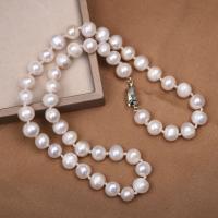 Natural Freshwater Pearl Necklace with 304 Stainless Steel fashion jewelry & for woman white 7-8mm Length Approx 40-45 cm Sold By PC