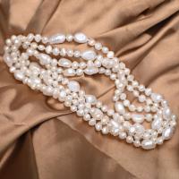 Sötvatten Pearl tröja kedja halsband, Freshwater Pearl, mode smycken & flerskikts & för kvinna, vit, 7-8,9-10mm, Längd Ca 155 cm, Säljs av PC