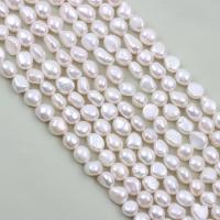 Keishi ferskvandskulturperle Beads, Ferskvandsperle, du kan DIY, hvid, 8-9mm, Solgt Per Ca. 36-37 cm Strand