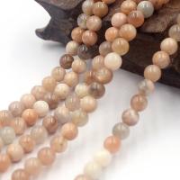 Gemstone Smycken Pärlor, Sunstone, Rund, naturlig, DIY & olika storlek för val, Såld Per Ca 38 cm Strand