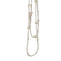 Naszyjnik z naturalnych pereł słodkowodnych, Perła naturalna słodkowodna, Ręcznie robione, biżuteria moda & dla kobiety, biały, sprzedawane na 21-50 cm Strand