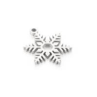 Stainless Steel Pendants 304 Stainless Steel Snowflake Vacuum Ion Plating DIY & hollow Sold By PC