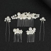 Mixed Hair Accessories Iron with Plastic Pearl fashion jewelry & for woman nickel lead & cadmium free 55*80mm 75*15mm Sold By Set