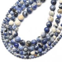 Sodalit perle, Krug, možete DIY & različite veličine za izbor, Rupa:Približno 1mm, Prodano Per Približno 38 cm Strand