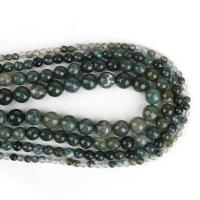 Natürliche Moos Achat Perlen, rund, DIY & verschiedene Größen vorhanden, verkauft per ca. 38 cm Strang