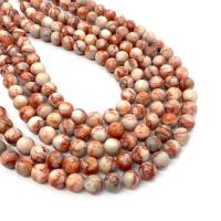 Perles bijoux en pierres gemmes, Pierre en soie noire, Rond, poli, DIY & normes différentes pour le choix, rouge, Vendu par Environ 38 cm brin