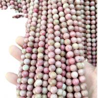 Natural Rhodonite Beads Round polished DIY pink 34-37.2CM Sold By Strand