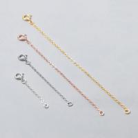 925 Sterling Silver Extender Chain plated DIY Approx 2.8mm Sold By PC