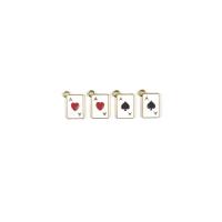 Zinc Alloy Enamel Pendants Poker gold color plated DIY Approx Sold By Bag