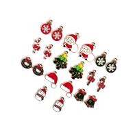 Zinc Alloy Christmas Pendants gold color plated DIY & enamel Approx Sold By Bag