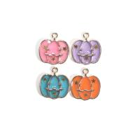 Fashion Halloween Pendant Zinc Alloy Pumpkin gold color plated DIY & enamel Approx Sold By Bag