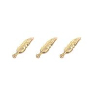 Zinc Alloy Feather Pendants gold color plated DIY nickel lead & cadmium free Sold By PC