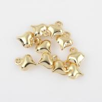 Brass Heart Pendants gold color plated DIY nickel lead & cadmium free Sold By PC