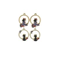 Zinc Alloy Enamel Pendants gold color plated DIY & hollow Approx Sold By Bag