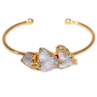 Agate Jewelry Bracelet Zinc Alloy with Ice Quartz Agate gold color plated fashion jewelry & for woman nickel lead & cadmium free 28- Inner Approx 55mm Sold By PC