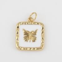 Brass Jewelry Pendants Butterfly gold color plated DIY & enamel nickel lead & cadmium free Sold By PC