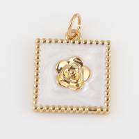 Brass Jewelry Pendants Rose gold color plated DIY & enamel white nickel lead & cadmium free Sold By PC