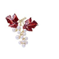 Zinc Alloy Brooch Finding with Plastic Pearl fashion jewelry & DIY & enamel nickel lead & cadmium free Sold By PC
