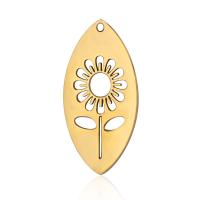 Stainless Steel Pendants 304 Stainless Steel Sunflower Vacuum Ion Plating DIY & hollow Approx Sold By Bag
