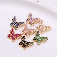 Rhinestone Brass Pendants with Crystal Butterfly plated DIY & with rhinestone Sold By PC
