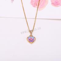Brass Heart Pendants with Crystal plated DIY Sold By PC